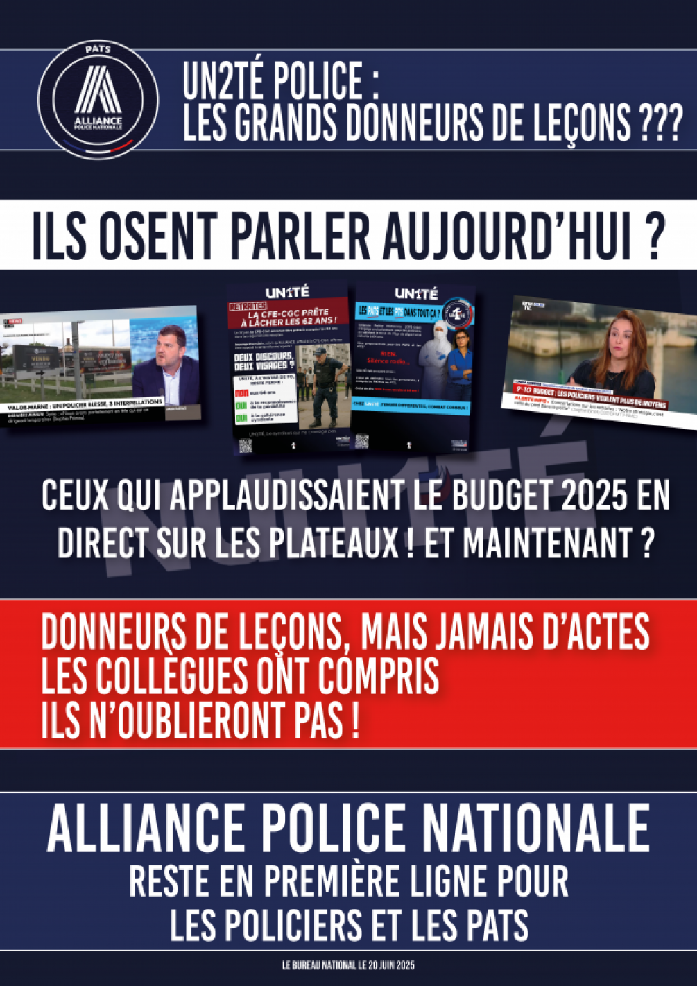 Un2té Police : Les grands donneurs de leçons