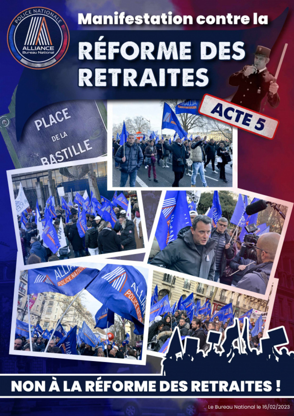 Manifestation contre la réforme des retraites Acte 5 Bastille
