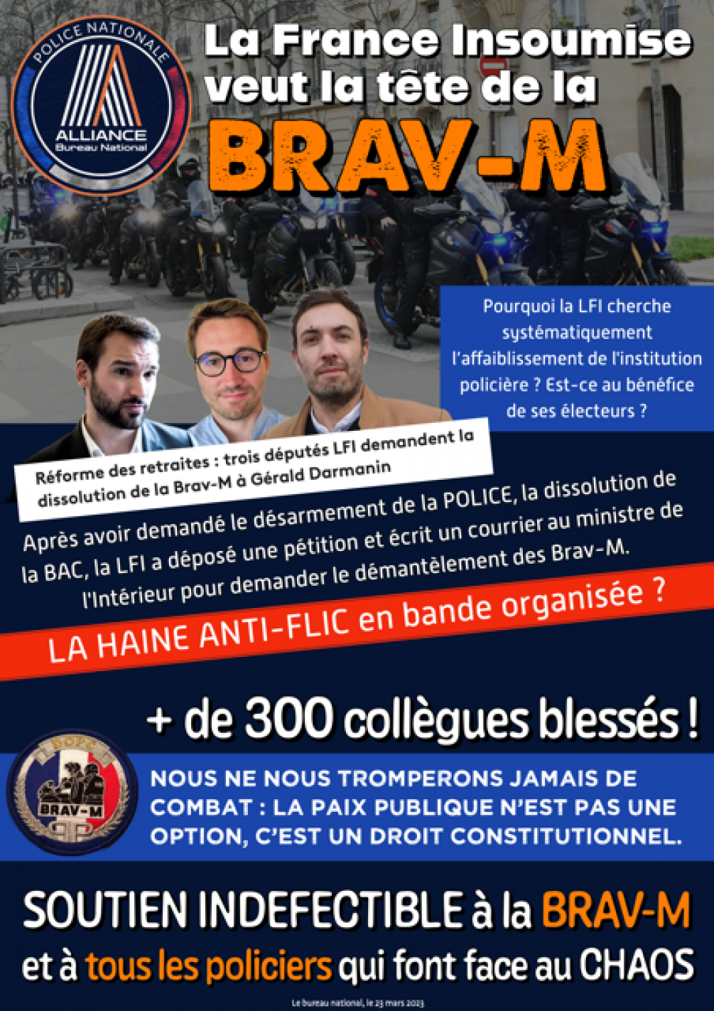 La France Insoumise veut la tête de la BRAV-M